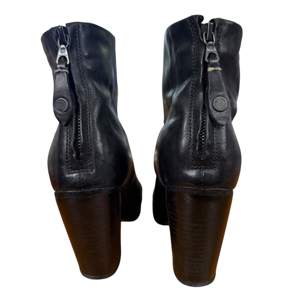 Rag & Bone Newbury Black Chunky High Heel Leather Ankle Booties Boots Shoes 8.5 - Picture 11 of 16